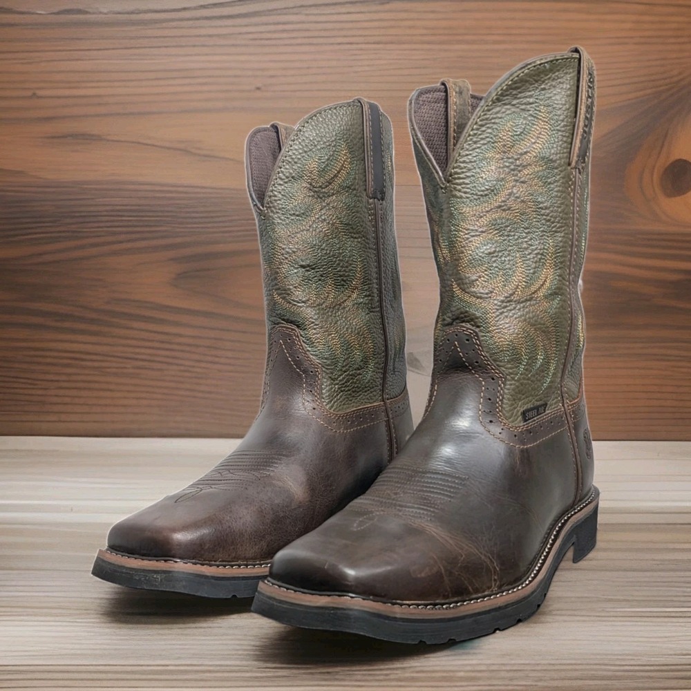 Justin Men's Driller Stampede SE4688 Western Steel Toe Work Boots 14 D Excellent